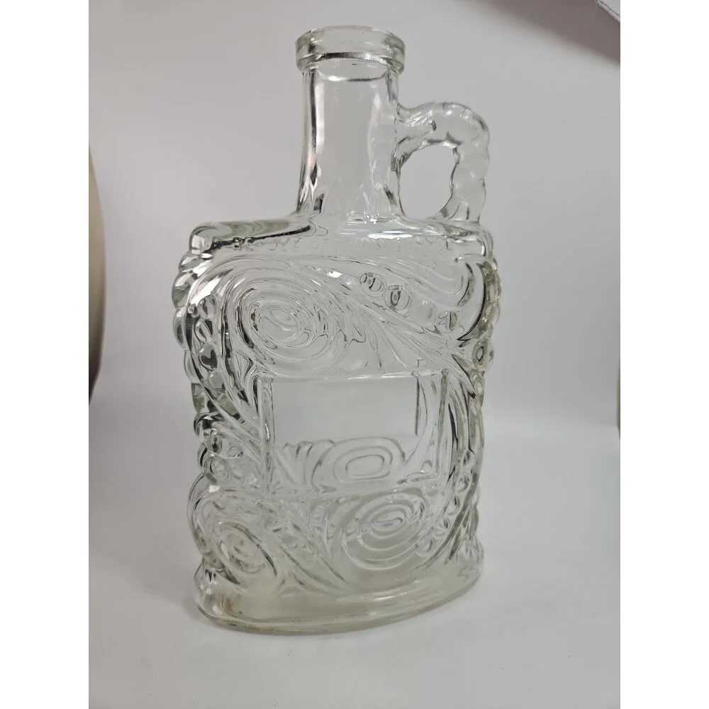 VTG Old Forester KY Whiskey Bottle Decanter Kimble Glass Co Embossed Swirls 50's